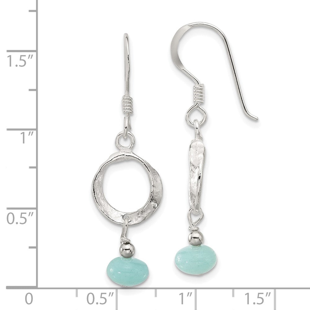 Sterling Silver Amazonite Dangle Shepherd Hook Earrings