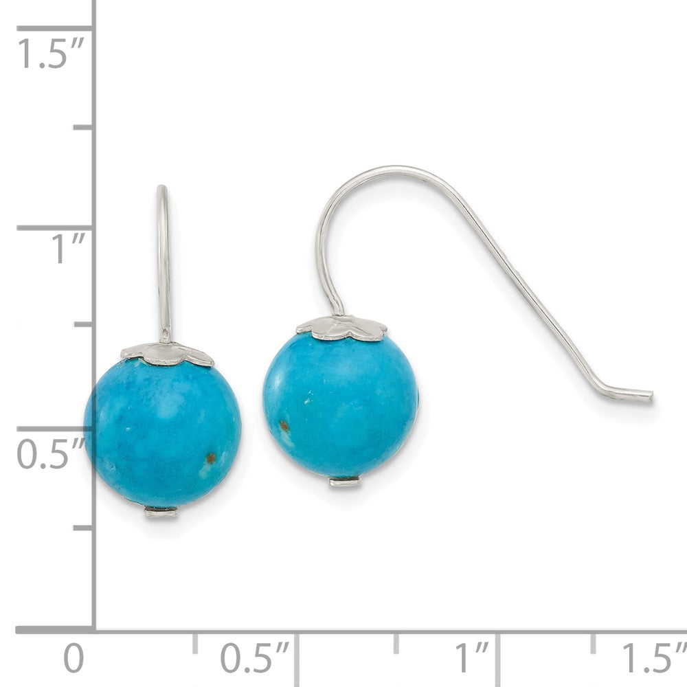 Sterling Silver 10mm Reconstituted Magnesite Earrings