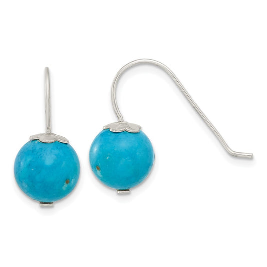 Sterling Silver 10mm Reconstituted Magnesite Earrings