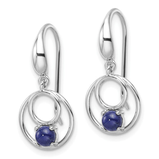 Rhodium-plated Sterling Silver Lapis Lazuli Dangle Earrings