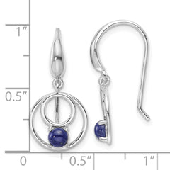 Rhodium-plated Sterling Silver Lapis Lazuli Dangle Earrings