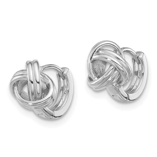 Sterling Silver Love Knot Hinged Hoop Earrings