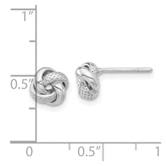 Sterling Silver Polished and Textured Love Knot Post Earrings