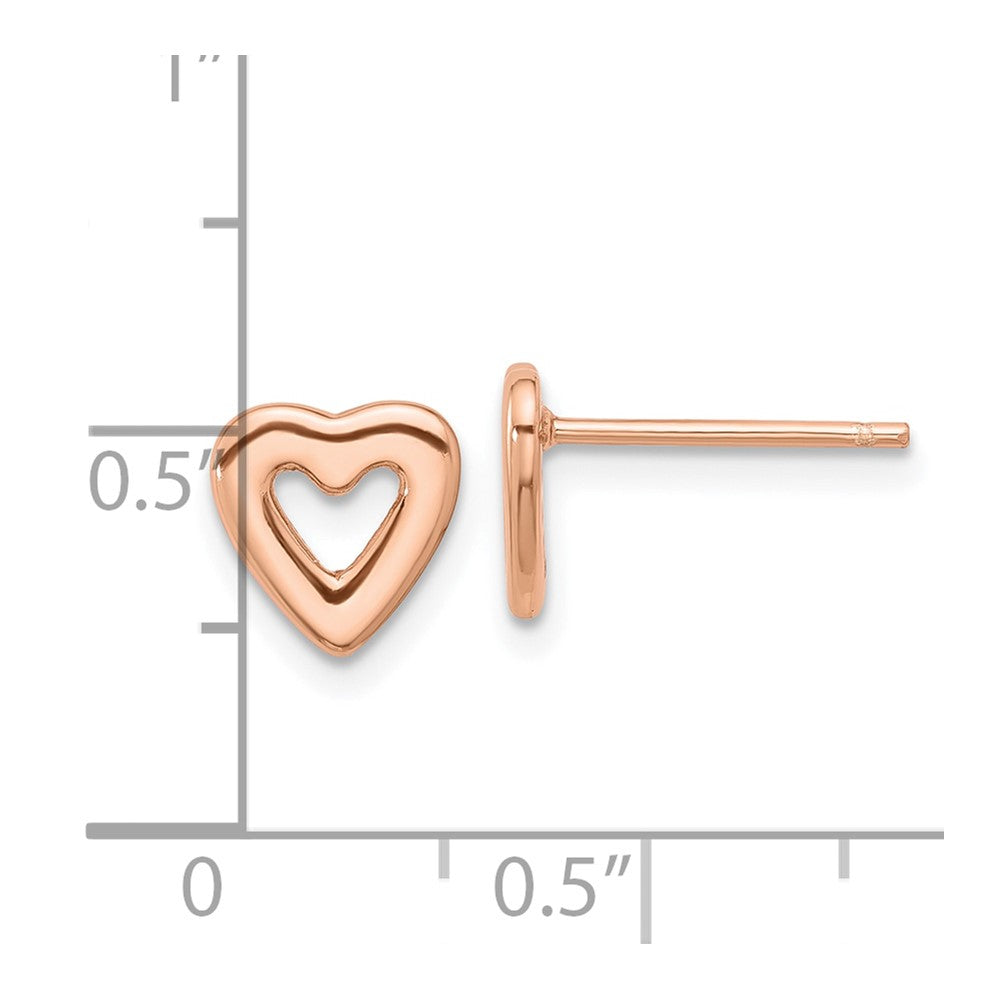 Rose Gold-plated Sterling Silver Open Heart Post Earrings