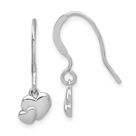 Sterling Silver Hearts Dangle Earrings