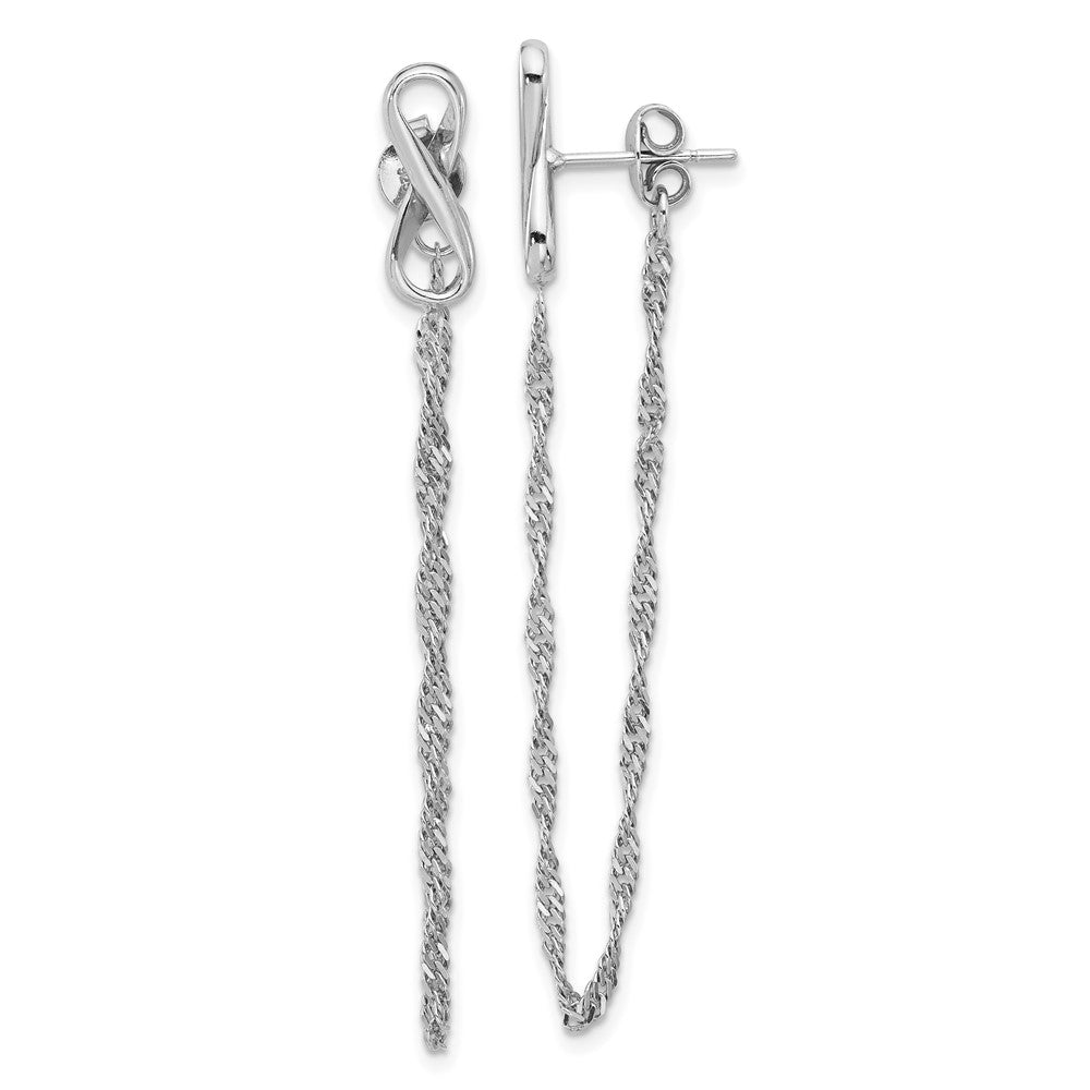 Sterling Silver Infinity with Twisted Chain Post Earrings