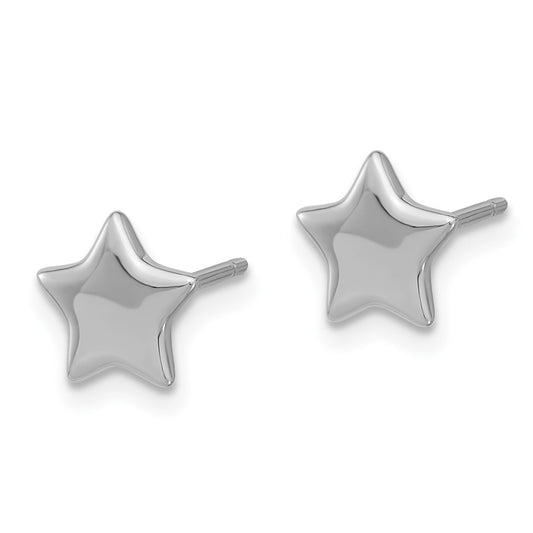Rhodium-plated Sterling Silver Star Post Earrings