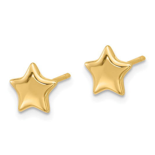 Yellow Gold-plated Sterling Silver Star Post Earrings