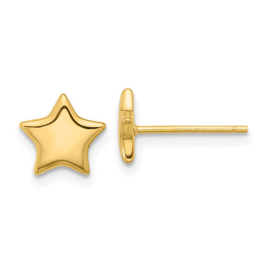 Yellow Gold-plated Sterling Silver Star Post Earrings