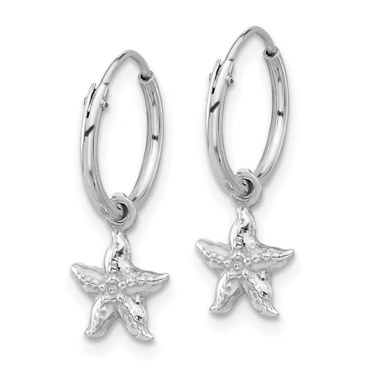 Sterling Silver Madi K Starfish Hoop Earrings