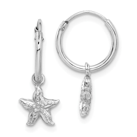 Sterling Silver Madi K Starfish Hoop Earrings