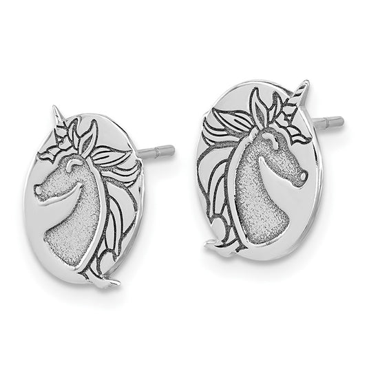 Sterling Silver Unicorn Post Earrings