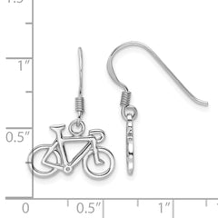 Rhodium-plated Sterling Silver Polished Bicycle Dangle Earrings