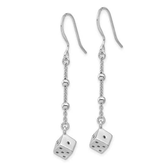 Sterling Silver Dice and Beads Dangle Earrings