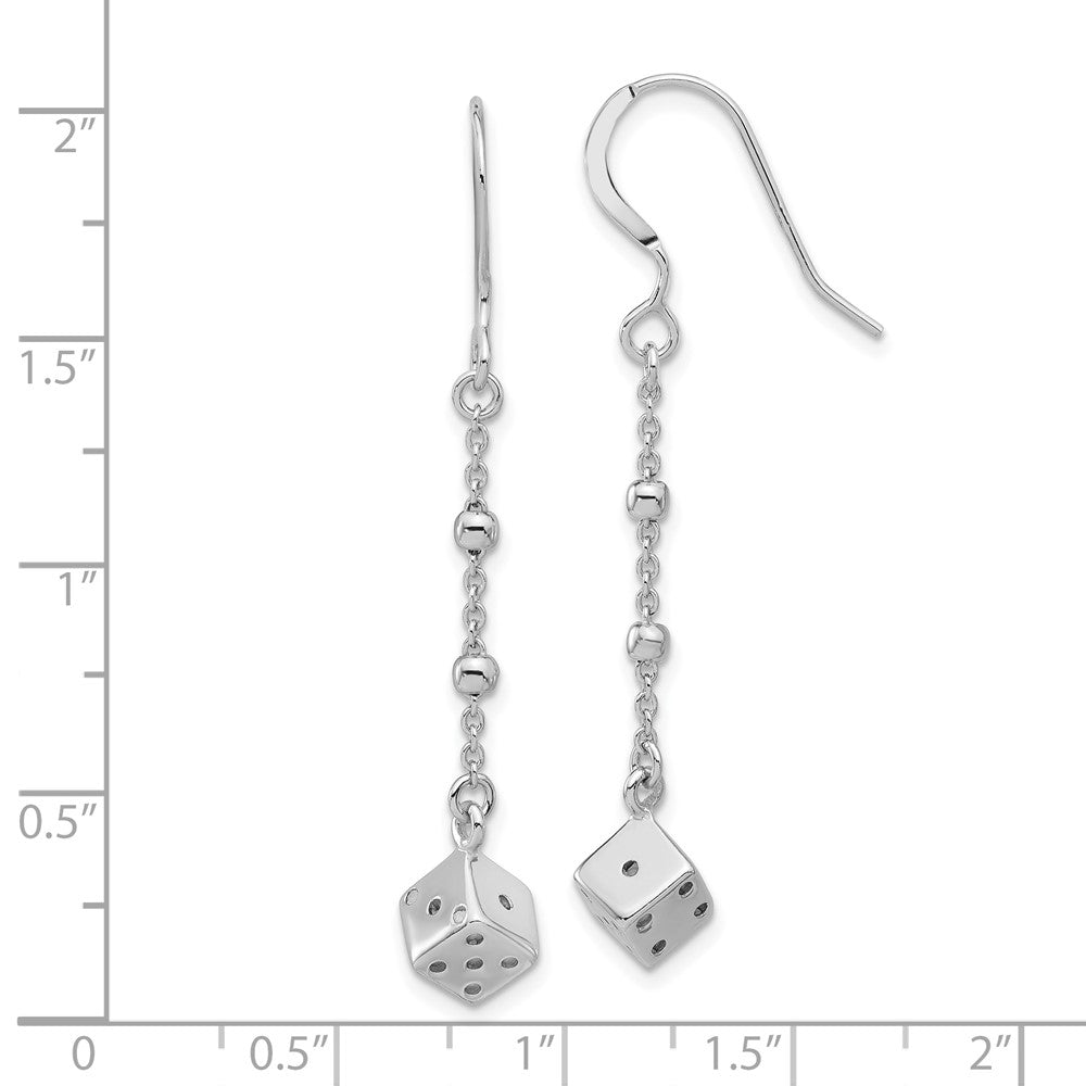 Sterling Silver Dice and Beads Dangle Earrings