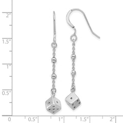 Sterling Silver Dice and Beads Dangle Earrings