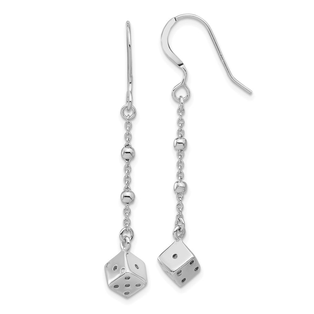 Sterling Silver Dice and Beads Dangle Earrings