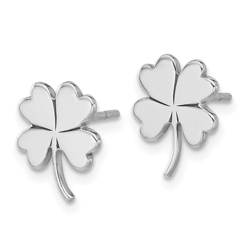 Sterling Silver Polished Clover Post Earrings