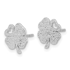 Sterling Silver Textured Clover Post Earrings