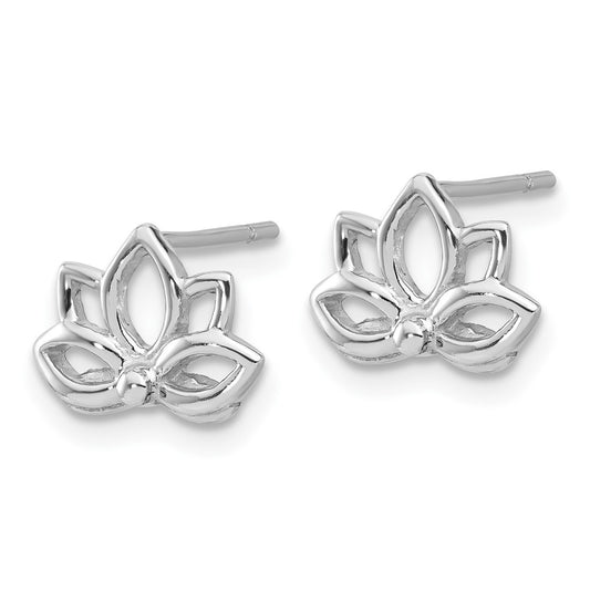 Sterling Silver Lotus Flower Post Earrings