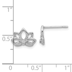 Sterling Silver Lotus Flower Post Earrings