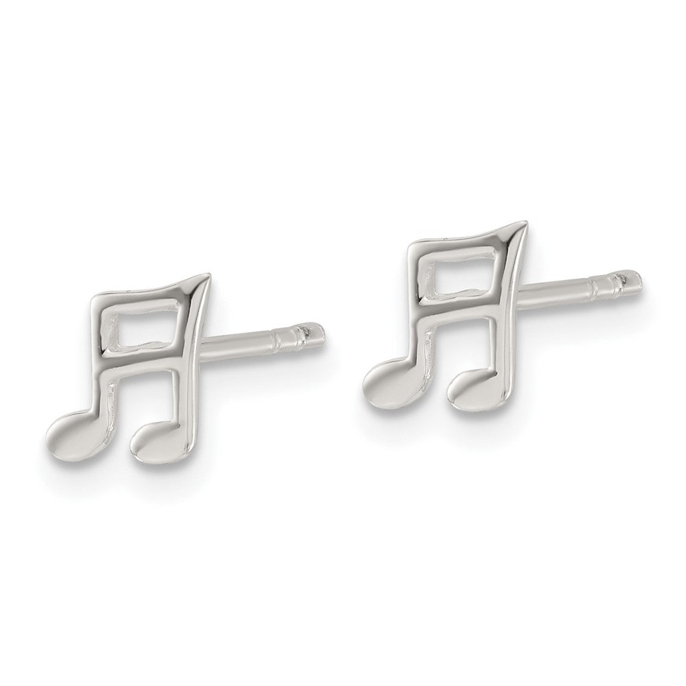 Sterling Silver E-coated Music Note Post Earrings
