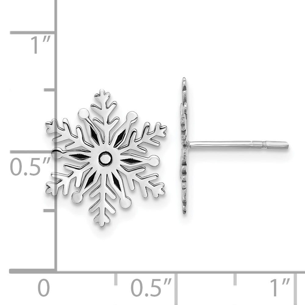 Sterling Silver Enamel Snowflake Post Earrings