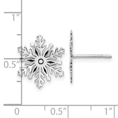 Sterling Silver Enamel Snowflake Post Earrings