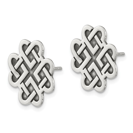 Sterling Silver Oxidized Celtic Design Post Earrings