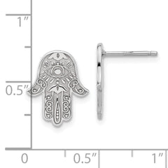 Sterling Silver Designed Hamsa Post Earrings