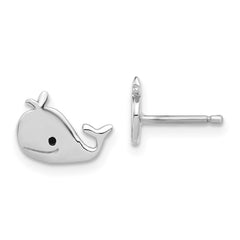 Sterling Silver Madi K Enamel Whale Post Earrings