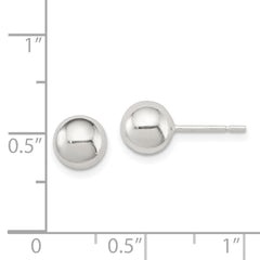 Sterling Silver Polished 7mm Ball Earrings