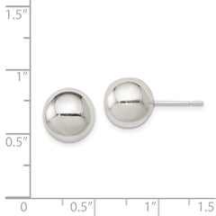 Sterling Silver Polished 10mm Ball Earrings