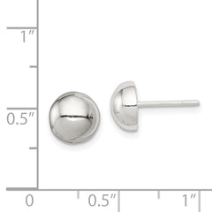 Sterling Silver Polished 8mm Button Earrings
