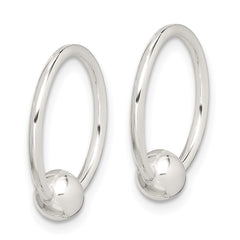 Sterling Silver Bead Endless Hoop Earrings