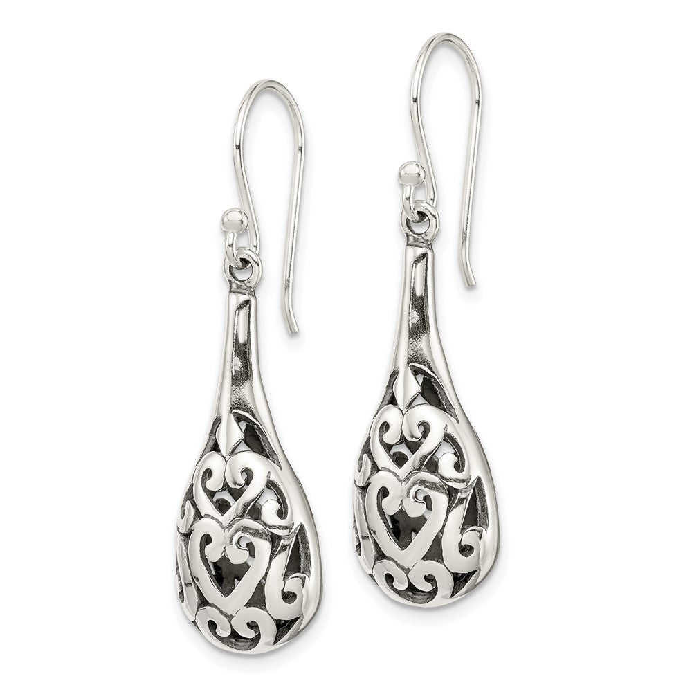 Sterling Silver Antiqued Fancy Dangle Earrings