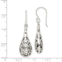 Sterling Silver Antiqued Fancy Dangle Earrings