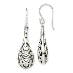 Sterling Silver Antiqued Fancy Dangle Earrings