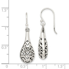 Sterling Silver Antiqued Fancy Dangle Earrings