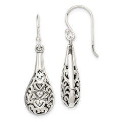 Sterling Silver Antiqued Fancy Dangle Earrings