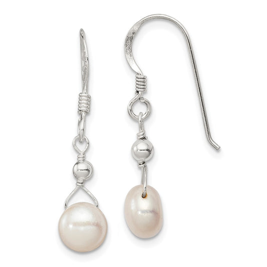 Sterling Silver FWC Pearl Dangle Earrings