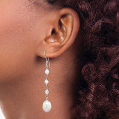 Sterling Silver FWC Pearl Opalite Crystal Crystal Dangle Earrings
