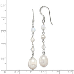 Sterling Silver FWC Pearl Opalite Crystal Crystal Dangle Earrings