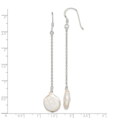 Sterling Silver FWC Coin Pearl Dangle Earrings