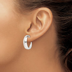 Sterling Silver Fancy J-Hoop Post Earrings