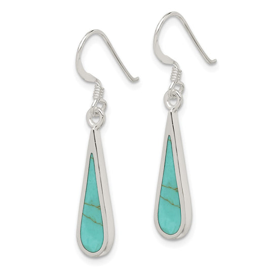 Sterling Silver Dangling Turquoise Earrings