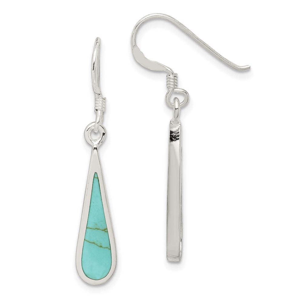 Sterling Silver Dangling Turquoise Earrings