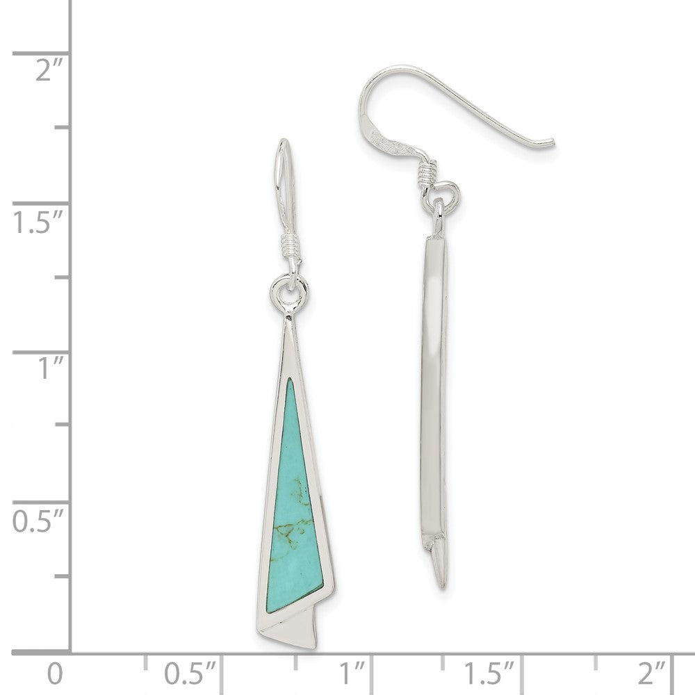 Sterling Silver Dangling Turquoise Earrings