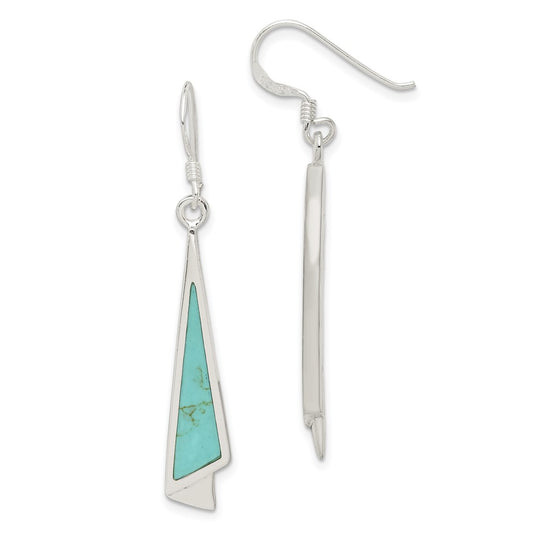 Sterling Silver Dangling Turquoise Earrings