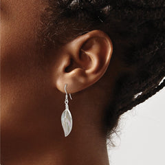 Sterling Silver Mother of Pearl Leaf Earrings